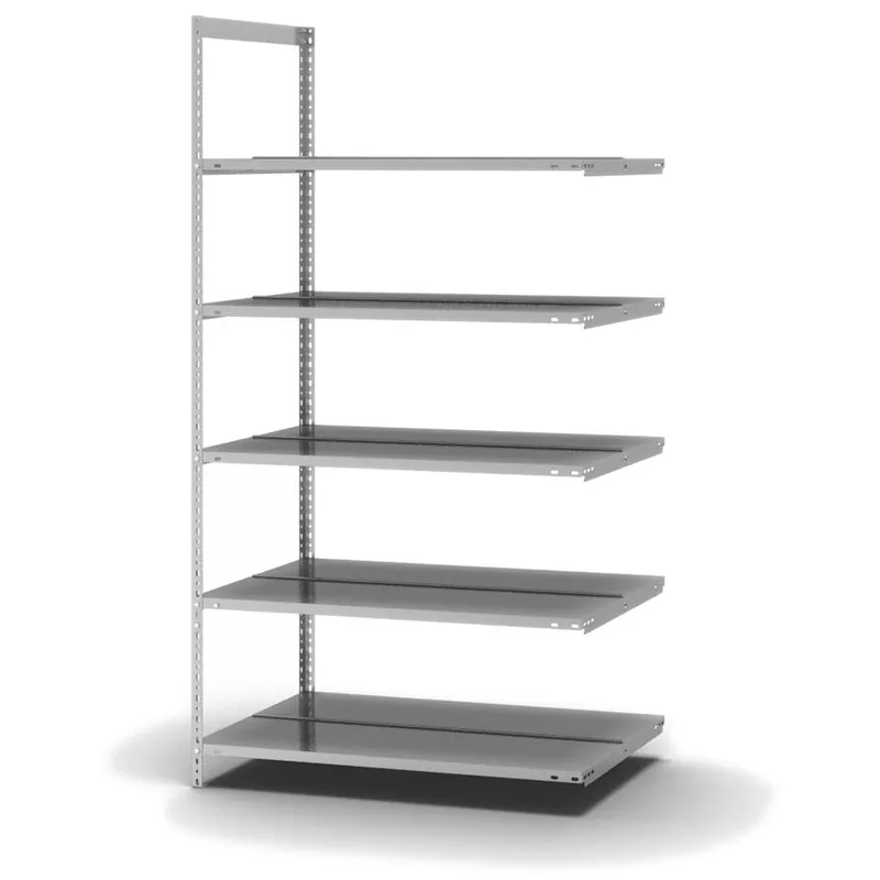 hofe Akten-Anbauregal für Zweiseitige Nutzung - Schraubsystem WR - 1000 x 600 mm1850 mm Winkelpfosten und Böden verzinkt Geprüft
