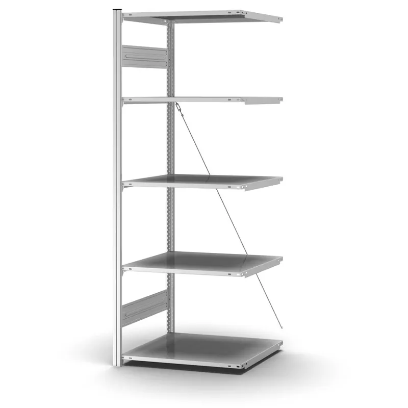 hofe Profi-Anbaulagerregal für Einseitige Nutzung - Stecksystem ORION PLUS - H2000 B750 T600 mm - Verzinkt Nur Heute
