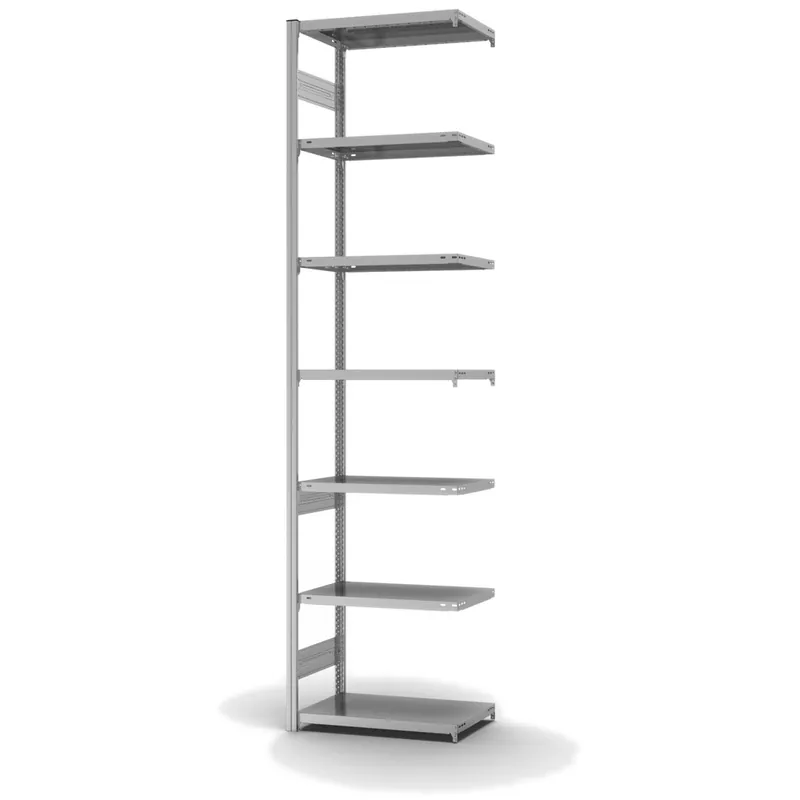 Meistverkauft hofe Anbau-Fachbodenregal für Beidseitige Nutzung - Stecksystem ORION PLUS - Fachlast 145 kg - H3000 B750 T400 mm - Verzinkt