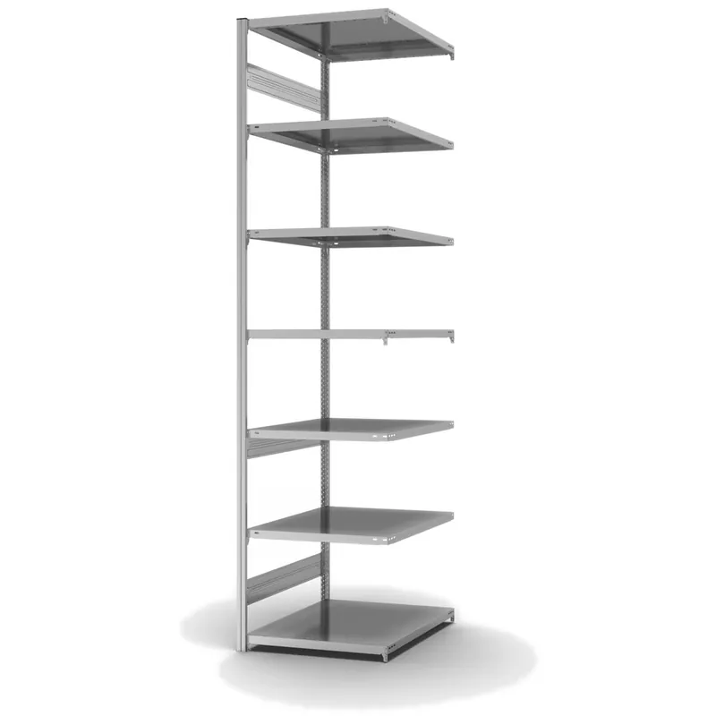 hofe Anbau-Fachbodenregal für Beidseitige Nutzung - Stecksystem ORION PLUS - Fachlast 130 kg - H3000 B750 T800 mm - Verzinkt Meistverkauft