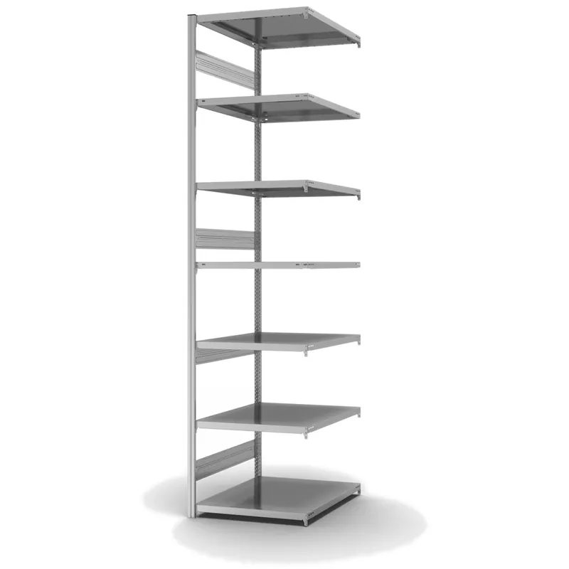 Beliebt hofe Anbau-Fachbodenregal für Beidseitige Nutzung - Stecksystem ORION PLUS - Fachlast 300 kg - H3000 B750 T800 mm - Verzinkt