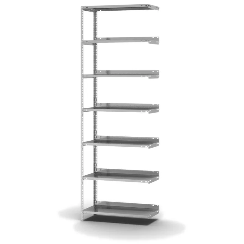 Preisknaller hofe Akten-Anbauregal für Einseitige Nutzung - Schraubsystem WR - 750 x 300 mm2200 mm Winkelpfosten und Böden verzinkt