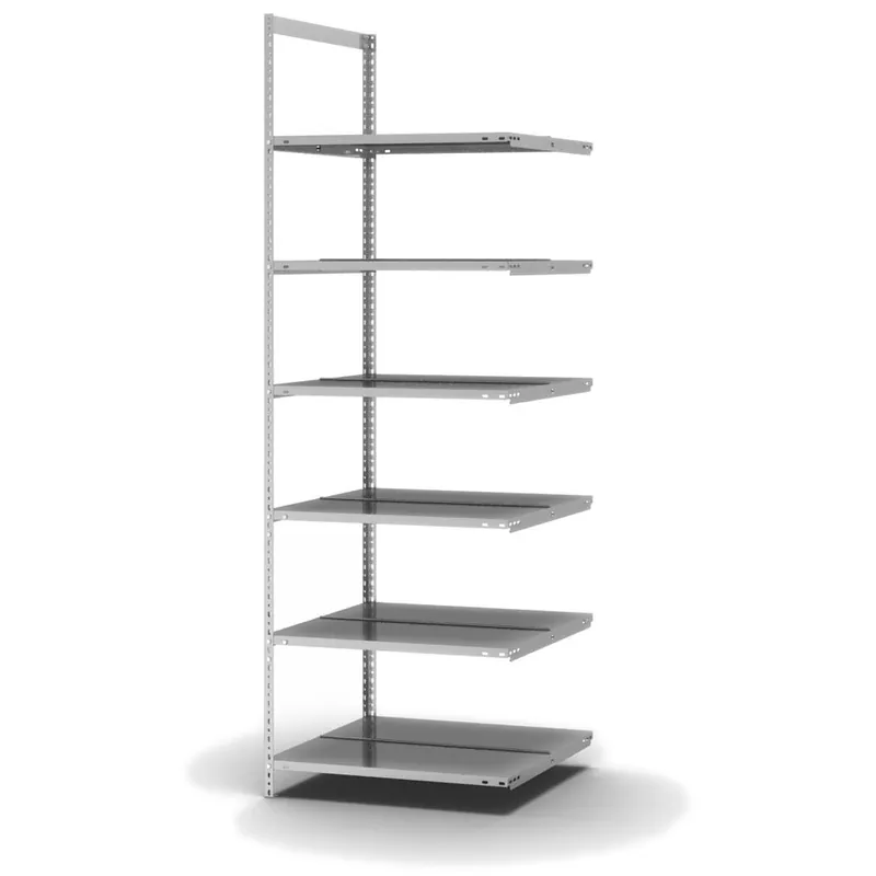 Geprüft hofe Akten-Anbauregal für Zweiseitige Nutzung - Schraubsystem WR - 750 x 600 mm2200 mm Winkelpfosten und Böden verzinkt