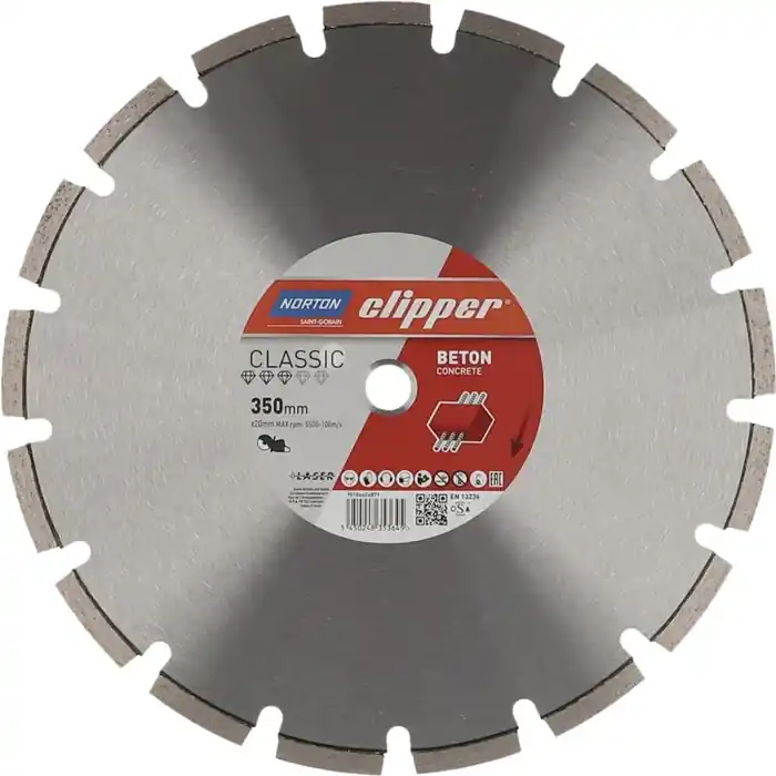 Letzte Chance Diamanttrennscheibe Classic Beton D.350mm Bohr.20mm 2,8mm 10mm NORTON