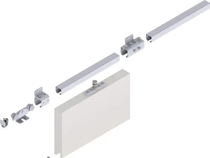 Erweiterungsset Schiebetorgarnitur Pro 100 Wand blau verz.L.2000mm Begrenztes Angebot
