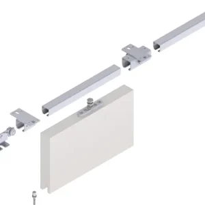 Schiebetorgarnitur Pro 100 Decke blau verz.L.2000mm Flügelgewicht max.100kg HELM Neu