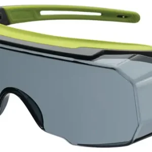 Überbrille Avatar Plus OTG EN166,EN170,UKCA Rahmen grau/grün,Scheibe grau Preis Gesenkt