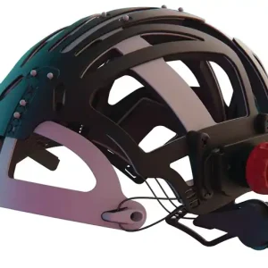 Expressversand Kopfbedeckung ISOFIT® HEADGEAR HYBRID 1 schwarz,rote Knöpfe OPTREL