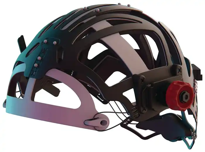 Expressversand Kopfbedeckung ISOFIT® HEADGEAR HYBRID 1 schwarz,rote Knöpfe OPTREL