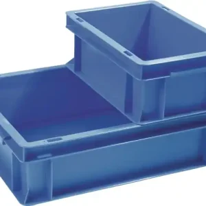 Neue Kollektion Transportbehälter L600xB400xH120mm blau PP Muschelgr.Seitenwände geschl.TECWERK