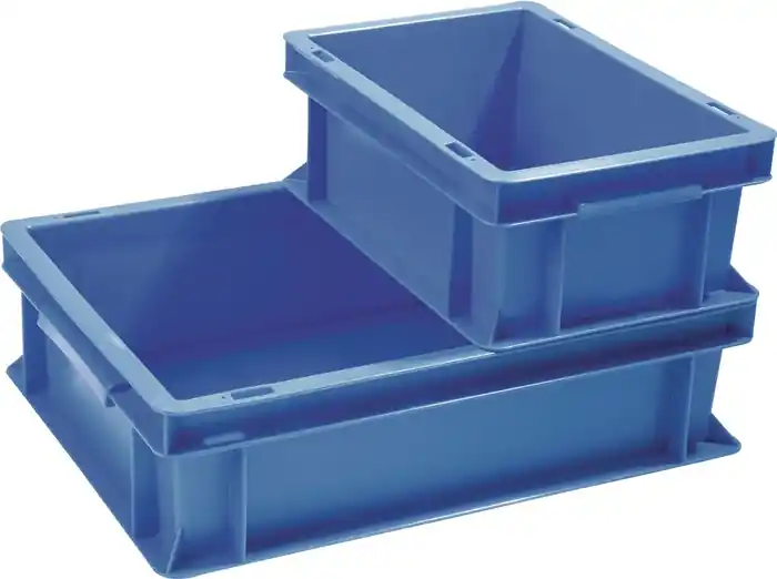 Neue Kollektion Transportbehälter L600xB400xH120mm blau PP Muschelgr.Seitenwände geschl.TECWERK