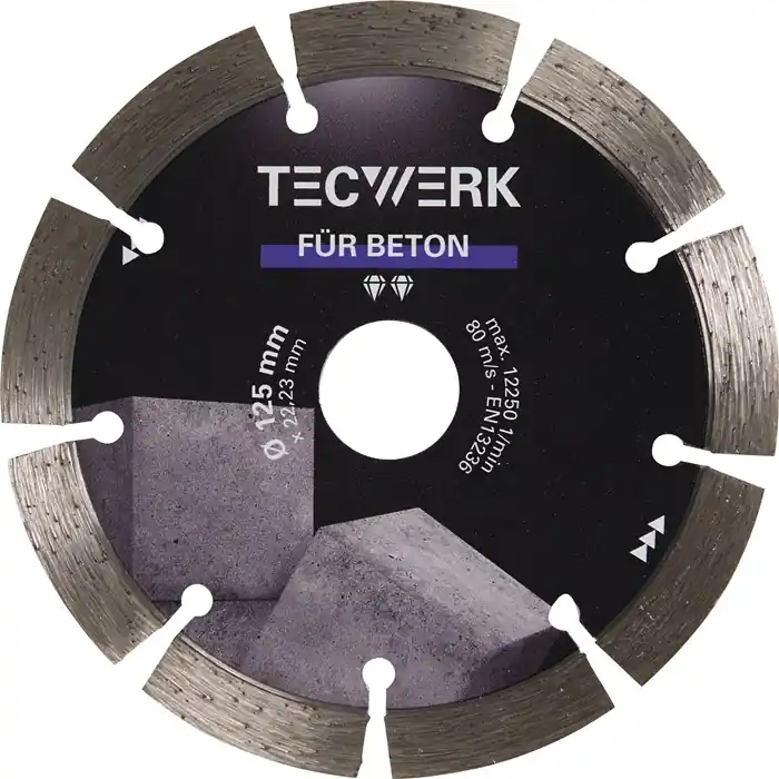 Billig Diamanttrennscheibe BETON D.125mm Bohr.22,23mm Seg.-B.33,8mm