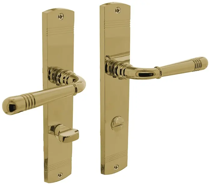 Expressversand Langschildschildgarnitur Helena Zamak F3 MS WC 72mm DIN L/R INTERSTEEL