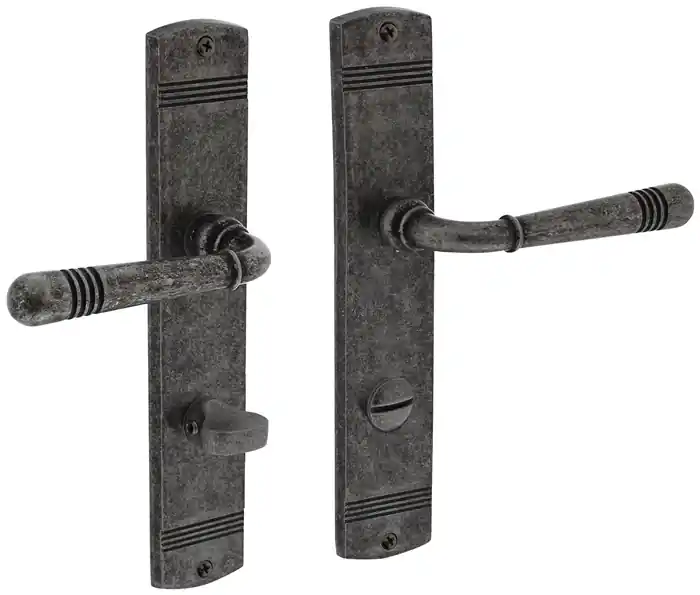 Preisknaller Langschildschildgarnitur Helena Zamak F77 Grau WC 72mm DIN L/R INTERSTEEL