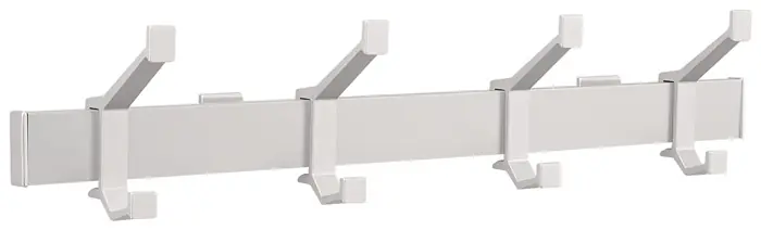 Wandgarderobe Alu.F1 ma silber 4 Hut-/Mantelhaken L.570mm Zertifiziert