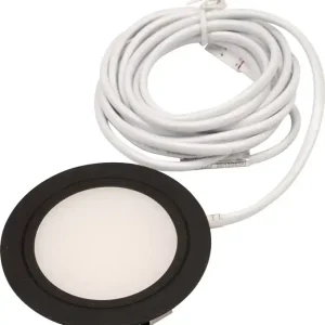 Einbauleuchte Chip HE 58 Emotion 24V DC 2,5 W Zuleitung 1800mm Rahmenf. schwarz Versand Am Gleichen Tag