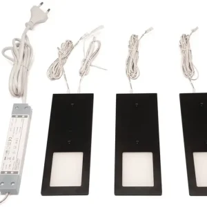 Anbauleuchte Planar L neutralweiß 24V DC 3x3 W Rahmenfarbe schwarz L&S Bestseller