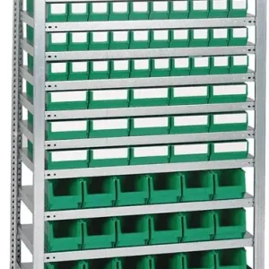 Nur Heute Steckregal H2000xB1000xT400mm Grundregal 14 Böden 60x3,15x4 grün 24xMK4 grün TW