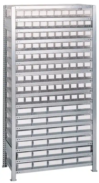 Steckregal H2000xB1000xT400mm Grundregal 16 Stahl-Bd.90x3,30x4 transp.TECWERK Rabatt