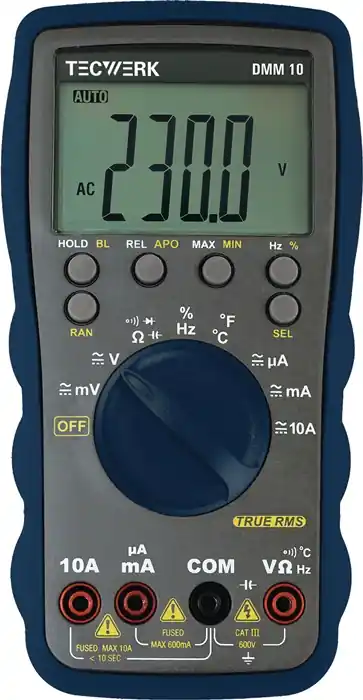 Markenware Multimeter DMM 10 0-600V AC/DC TRUE RMS TECWERK