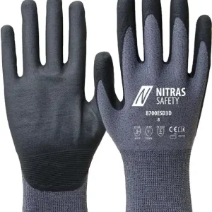 Handschuhe 8700ESD3D Gr.8 grau/schwarz EN 388/EN 407/EN 16350 PSA II VE: 12 Paare Top-Angebot