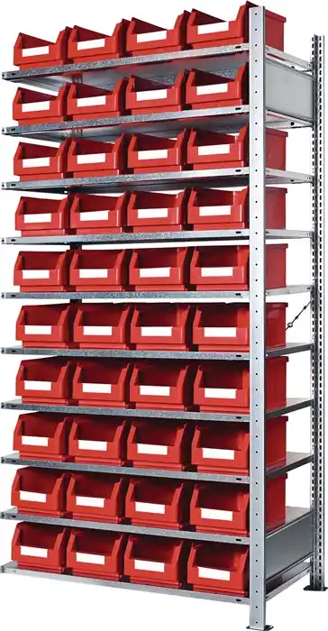Steckregal H2000xB1000xT400mm Anbauregal 10 Stahl-Bd.40xGr.4 rot KAPPES Must-Have