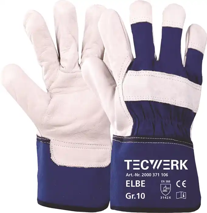 Finale Aktion Handschuhe Elbe Gr.10 blau EN 388 PSA II TECWERK VE: 12 Paare