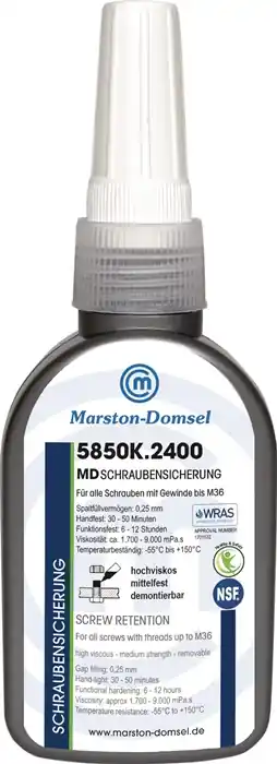 Schraubensicherung MD-5850K.2400 50g mf.hv.blau NSF S6 Flasche MARSTON VE: 12 Stück Sofort Bestellen