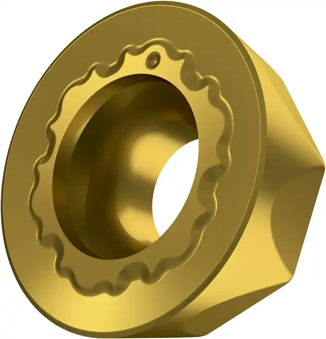 Ausverkauf Fräswendeschneidplatte ISO RCMT 10T3MOSN-R:M8330 D.3,9mm PVD beschichtet Gold VE: 10 Stück