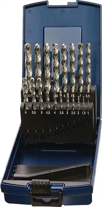 Neu Spiralbohrersatz DIN 338 Typ VA D.1-10x0,5mm HSS-Co 19tlg.Ku.-Kass.TECWERK