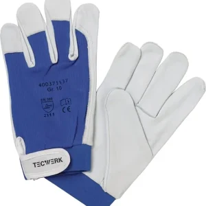 Handschuhe Donau Gr.9 natur/blau EN 388 PSA II TECWERK VE: 12 Paare Neue Kollektion