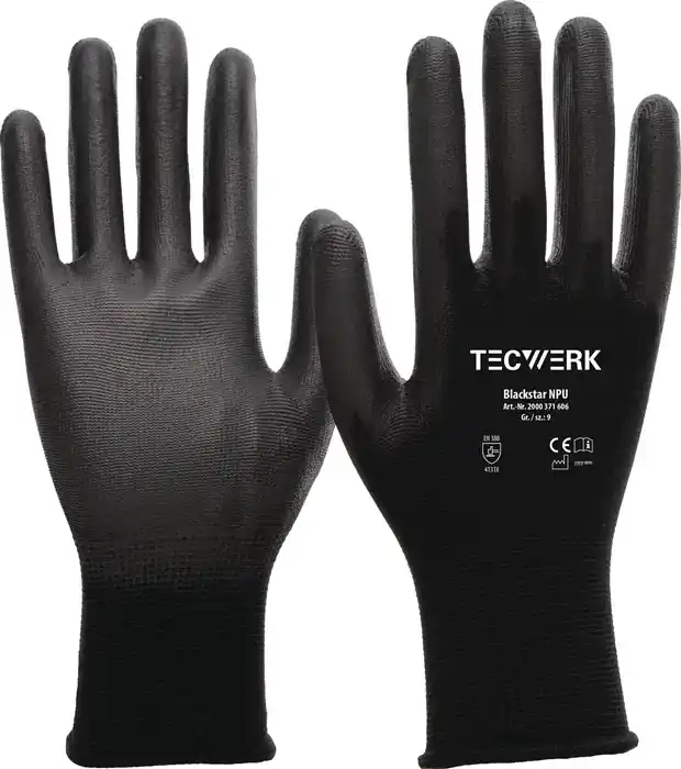 Handschuhe Blackstar NPU Gr.6 (S) schwarz EN 388 PSA II TECWERK VE: 12 Paare Sale