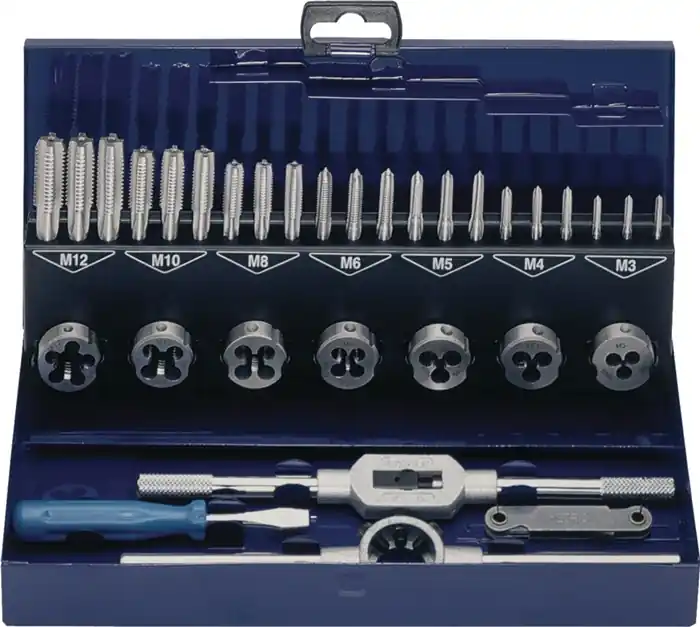 Rabatt Gewindeschneidzeugsatz M3-M12 32tlg.HSS Metallkass.TECWERK