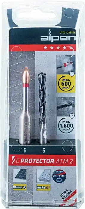 Feinsteinzeugfliesenbohrerset C PROTECTOR D.10mm 2 St./Set ALPEN Nur Für Kurze Zeit