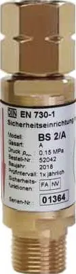 Neuheit Sicherheitseinrichtung f.Druckregler G1/4Zoll RH Sauerstoff 2-4421-111-131 ESZET