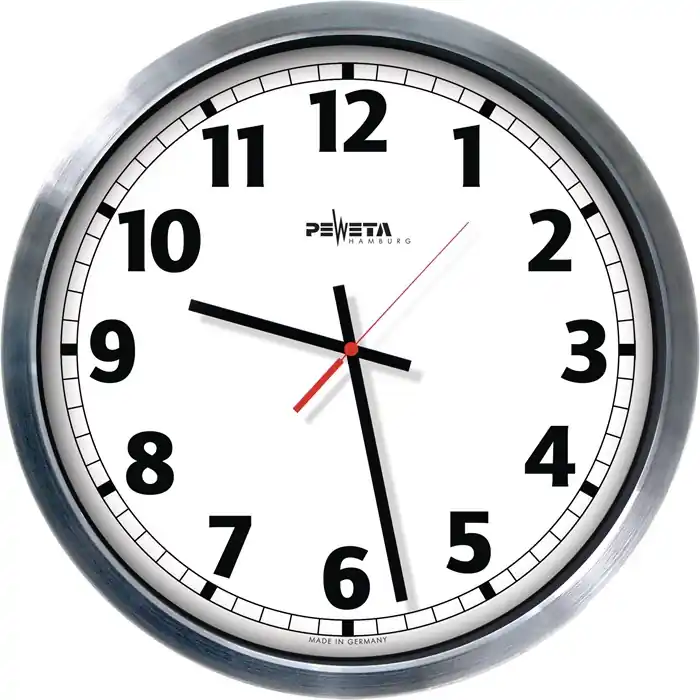 Preiswert Wanduhr Jumbo Quarzuhr Alu.mattsilber D.500mm 1,5V Zahlen