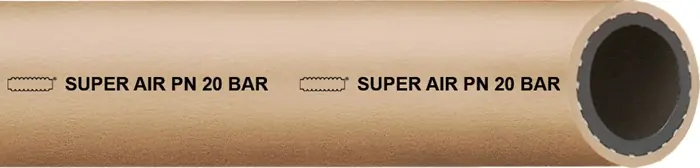 Zertifiziert Ku.Pressluftschlauch SUPER AIR ID 16,0mm AD 23,0mm L.50m Beige TEGUMA VE: 50 Meter