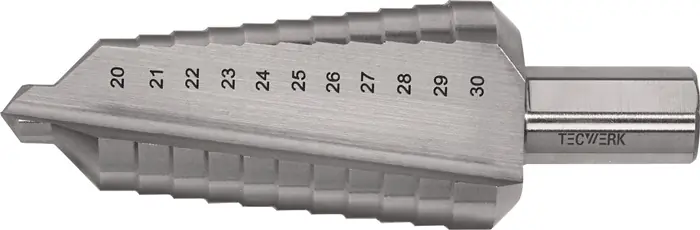 Nur Heute Stufenbohrer Bohrber.20-30mm HSS ger.genutet Z.2 Stufen 11 TECWERK