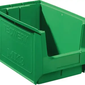 Sichtlagerkasten L350/300xB210xH200mm PE grün TECWERK VE: 10 Stück Knallerangebot