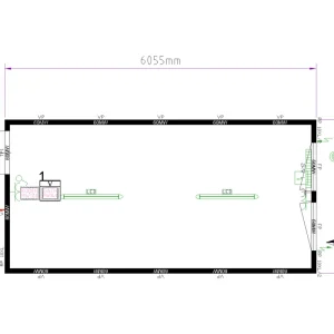 CONTAINEX Bürocontainer CLASSIC Line B3 20' XL 6.055 x 2.989 x 2.800 mm Expressversand