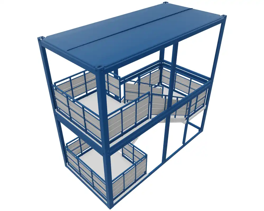 Versand Am Gleichen Tag CONTAINEX 3m Treppenturm "CLASSIC XL" 20' EG+OG mit Podesttreppe aus Stahl