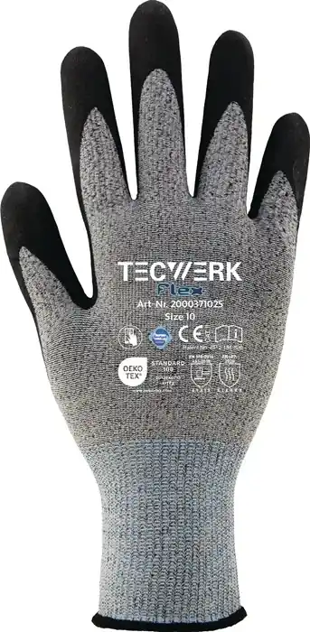 Top-Angebot Handschuhe Flex Gr.9 grau/schwarz EN 388 PSA II TECWERK VE: 12 Paare
