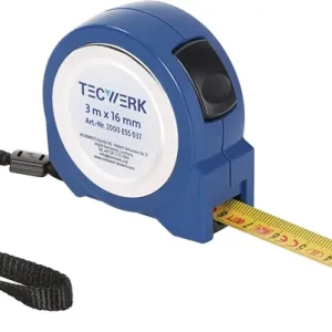 Taschenrollbandmaß L.8m B.25mm mm/cm EG II ABS Selbstarretierung TECWERK Preiswert