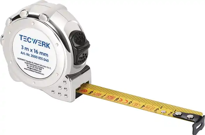 Markenprodukt Taschenrollbandmaß L.5m B.19mm mm/cm EG II Ku.CR TECWERK