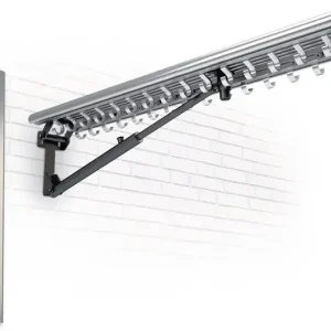 Preisreduziert Klappgarderobe Alu.F1 naturf.16 Mantelh.L.950mm Hakenabstand 100mm