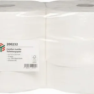 Zertifiziert Toilettenpapier ELOclean Comfort Jumbo 2-lag.ELOS VE: 6 Stück