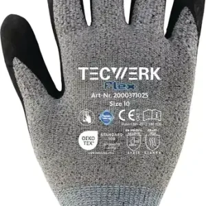 Letzte Chance Handschuhe Flex Gr.8 grau/schwarz EN 388 PSA II TECWERK VE: 12 Paare