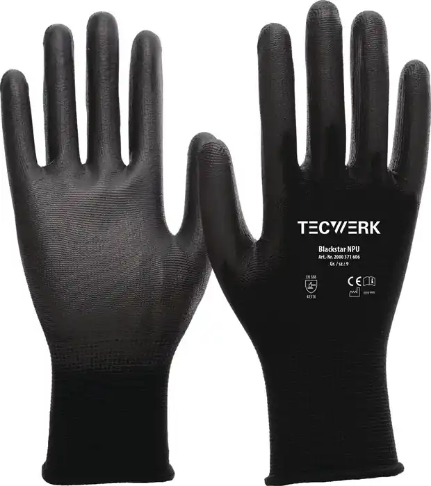 Nur Heute Handschuhe Blackstar NPU Gr.7 (M) schwarz EN 388 PSA II TECWERK VE: 12 Paare