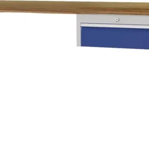 Werkbank B2000xT750xH790-1140mm Buche-Multiplex lichtgrau/signalblau 1Schubl. Rabatt
