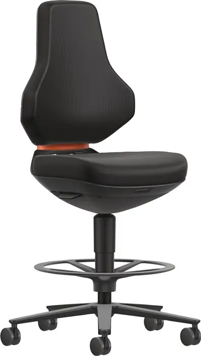Arbeitsdrehstuhl TEXON Sitz-Stopp-Rl.u.Fußring Skintec schwarz 570-810mm BIMOS Rabatt